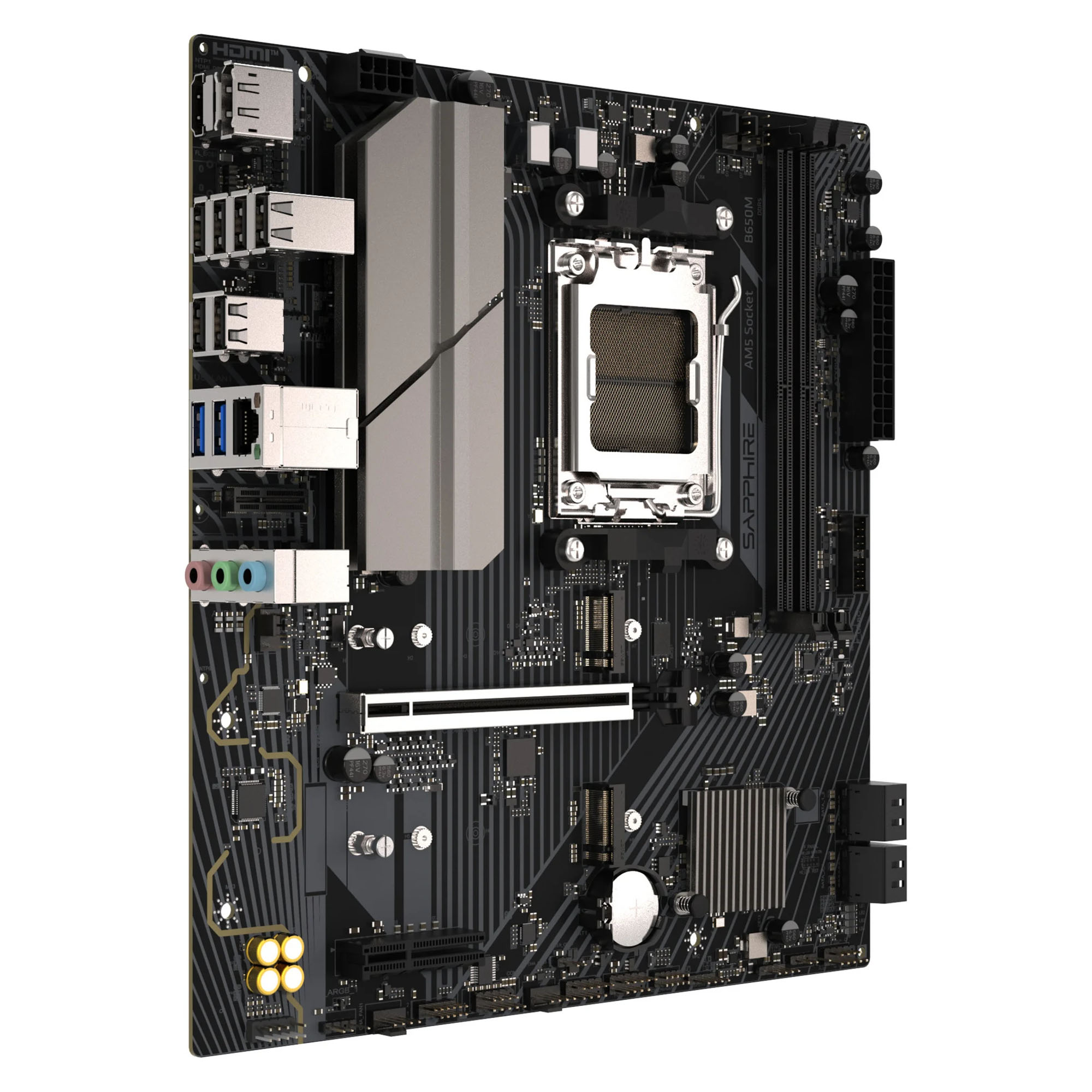 MAINBOARD AM5 SAPPHIRE B650M-E, AMD, AMD RYZEN 7000 SERIES, AMD RYZEN 8000 SERIES, AMD RYZEN 9000 SERIES, SOCKET AM5, DDR5-SDRAM 96 GB MAX, HDMI, USB 3.2, MICRO ATX